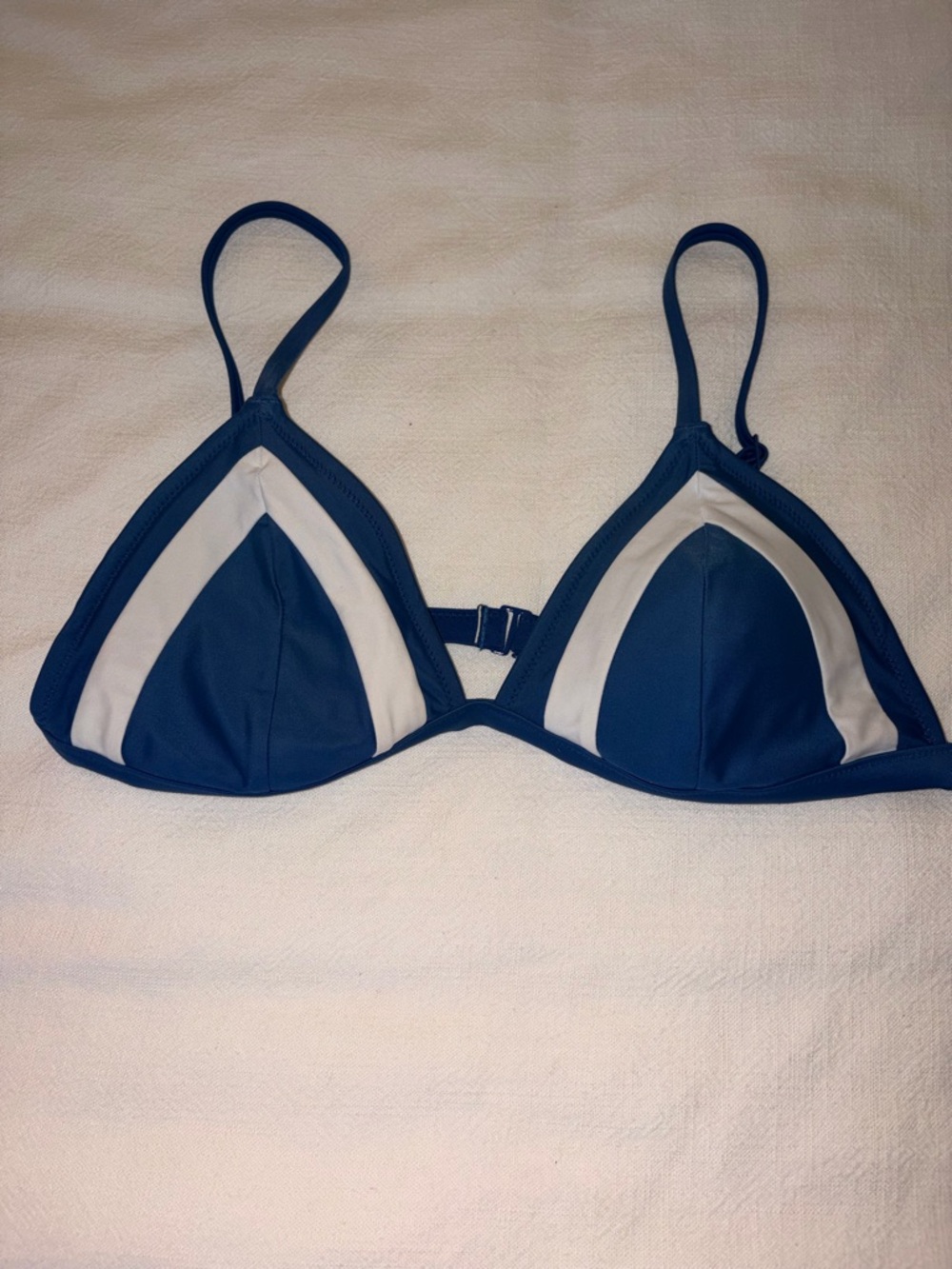 aerie Navy and White Triangle Bikini Top